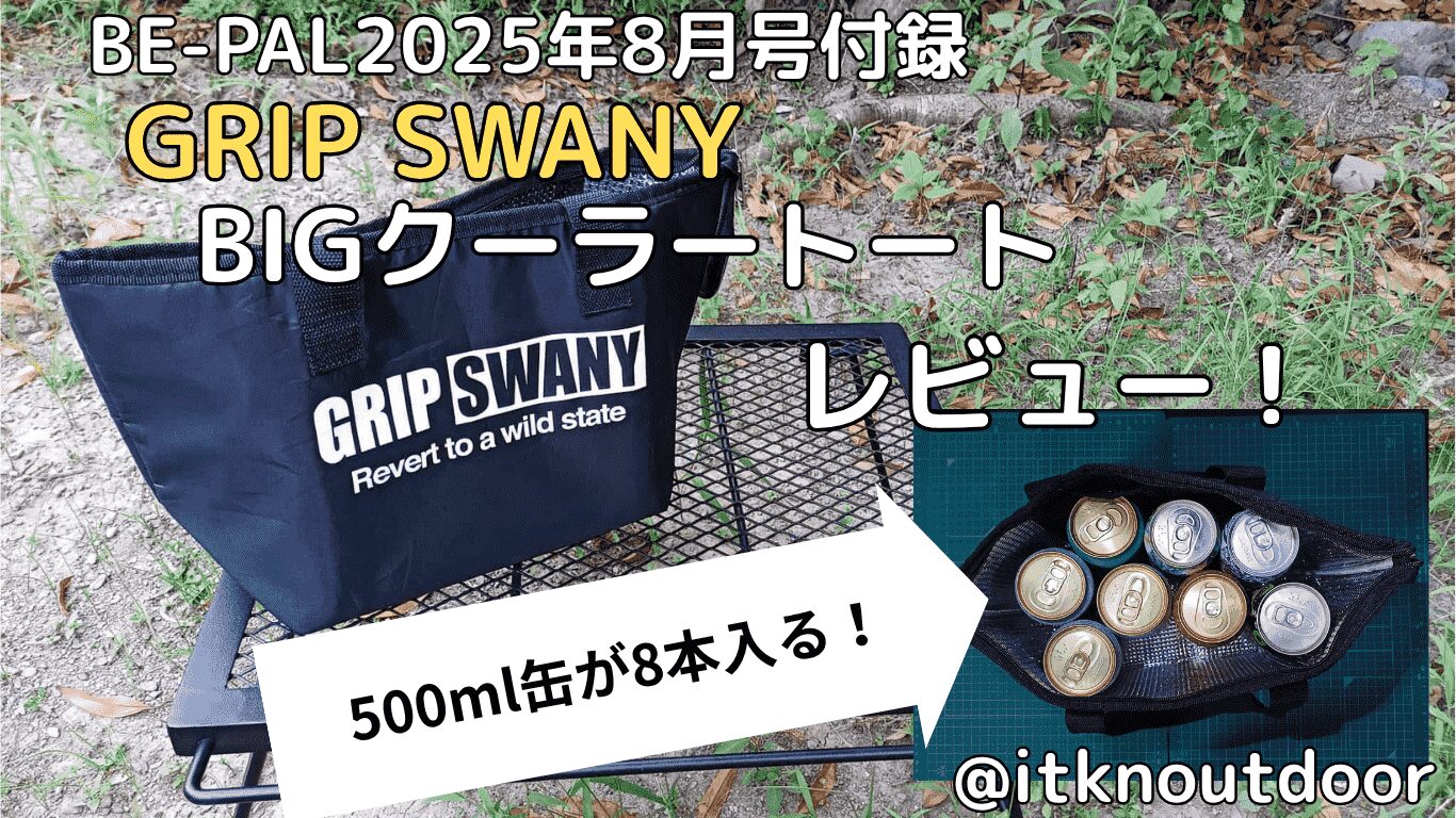 BE-PAL2025年8月号付録レビュー！小物入れにも使えるGRIPS WANY BIGクーラートート【クーラーバッグ】